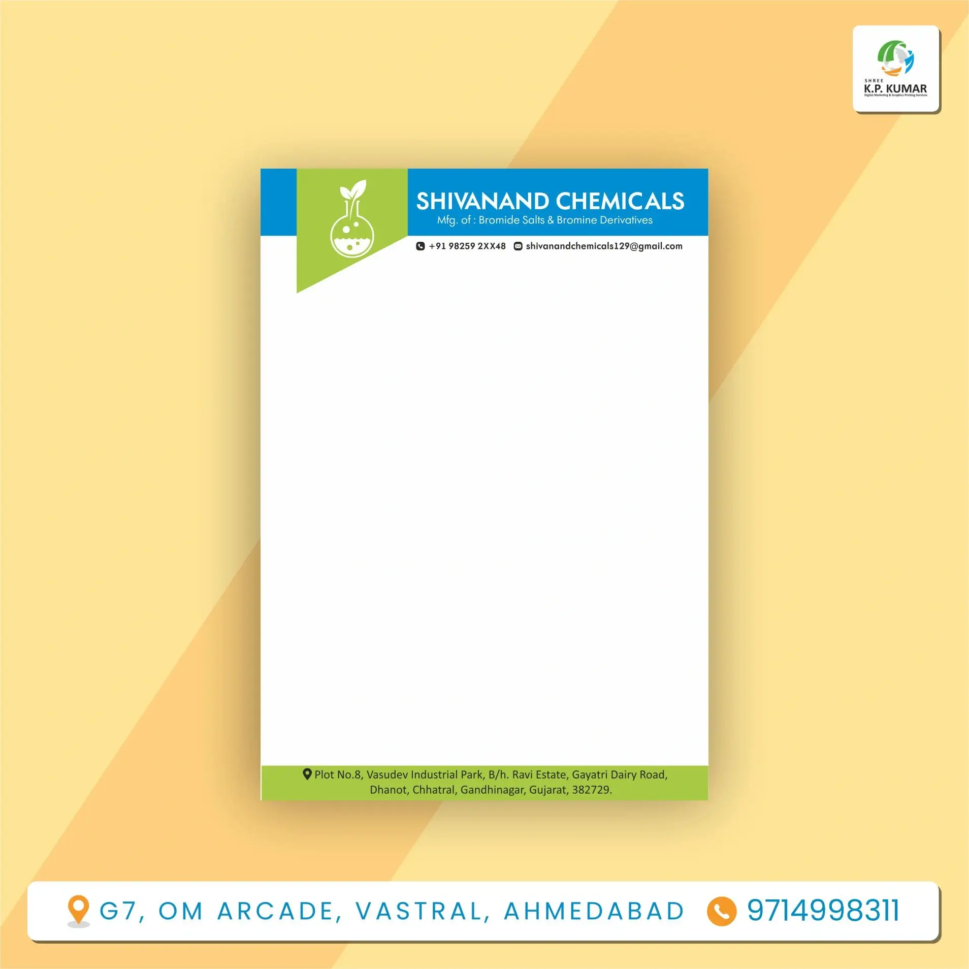 Letterhead Printing for Chemicals Company